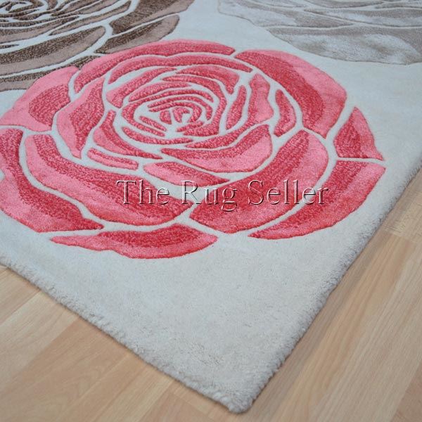 Chelsea Darcy Floral Wool Rugs in Cream