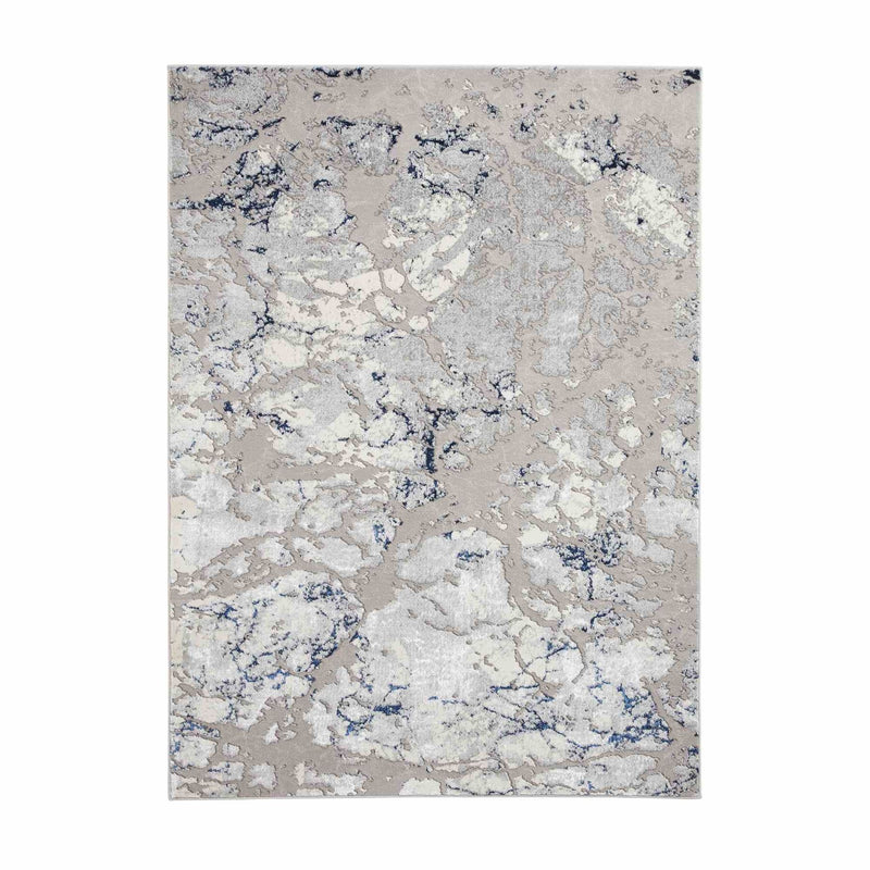 Apollo 2677 Modern Abstract Distressed Rugs in Grey Navy