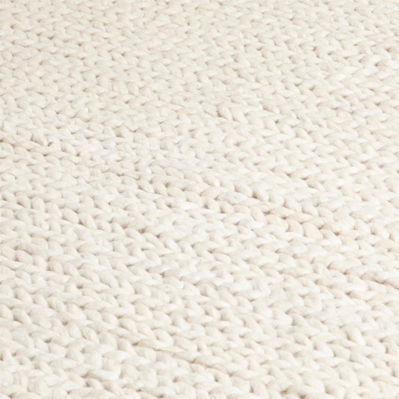 Anise Chunky Knit Wool Rugs in Cream