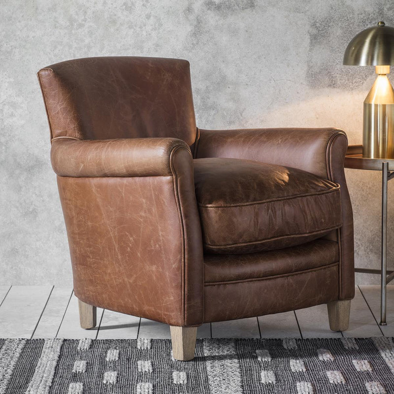 Paddington Vintage Leather Brown Armchair