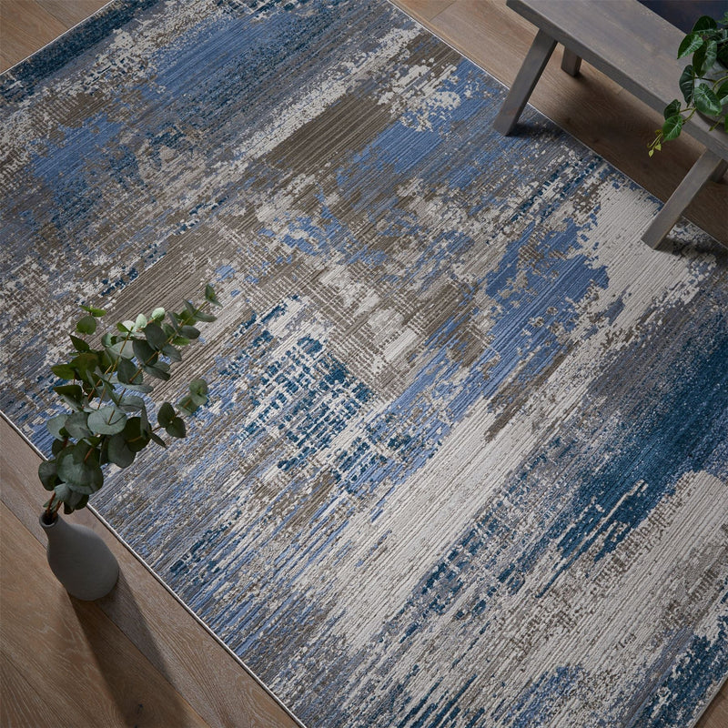 Mojave 91B Distressed Abstract Rugs in Multi
