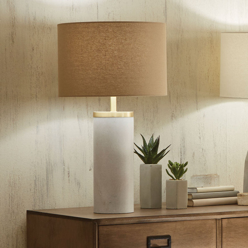 Beige and Marble Table Lamp