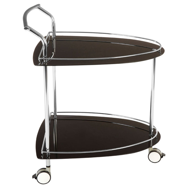 Black Tempered Glass Serving Trolley