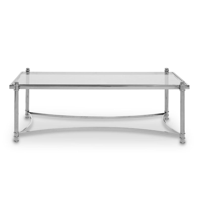 Glass And Steel Coffee Table