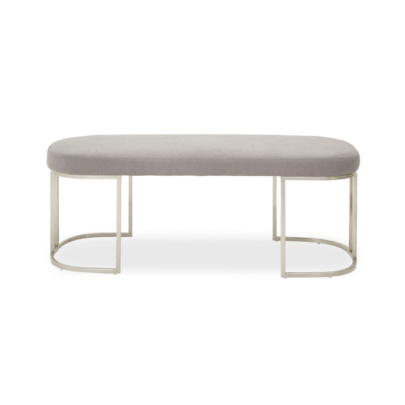 Grey Bench With Curved Base