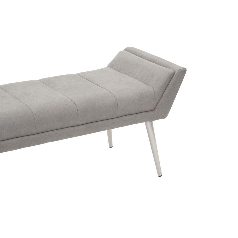 Grey Bench With Silver Legs