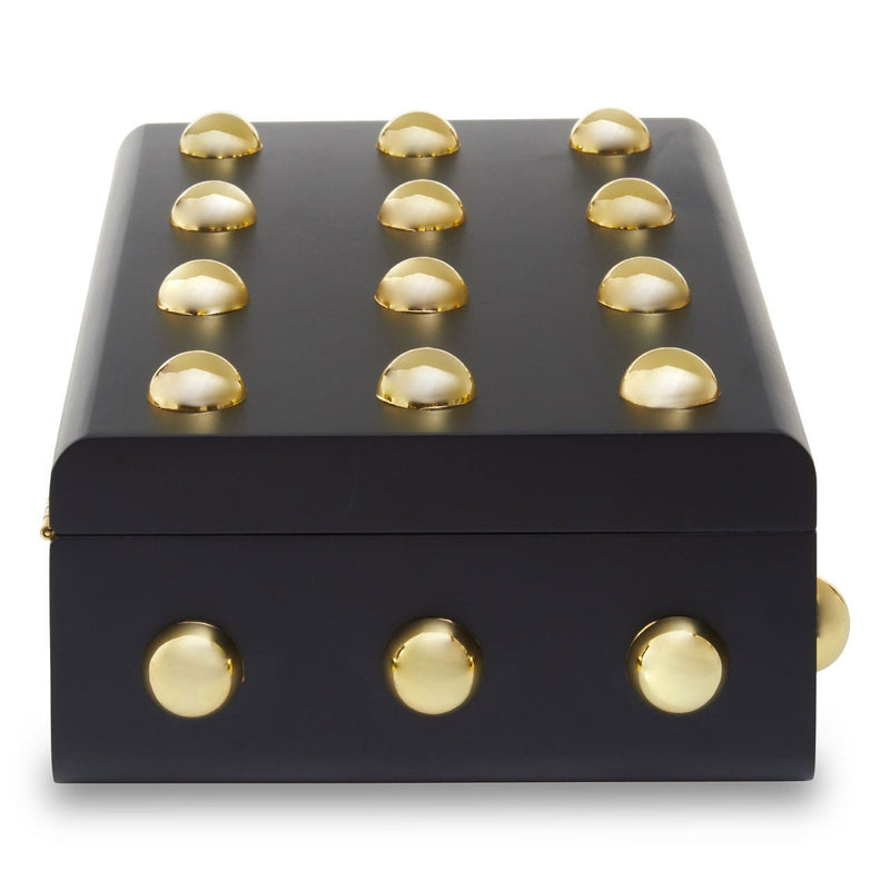 Large Black And Gold Studded Box