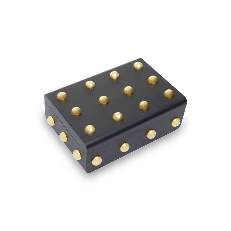 Large Black And Gold Studded Box