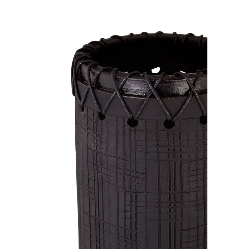 Large Black Earthenware Vase