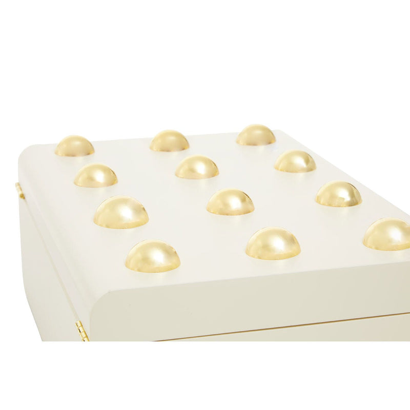 Large Cream And Gold Studded Box