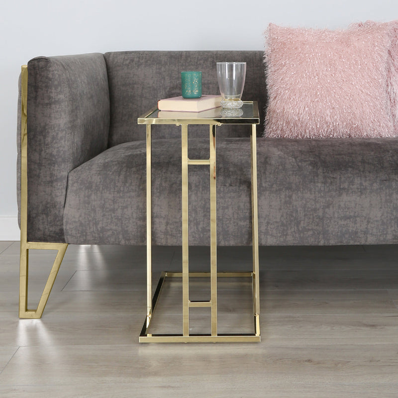 Essential Gold Glass Top Sofa Table