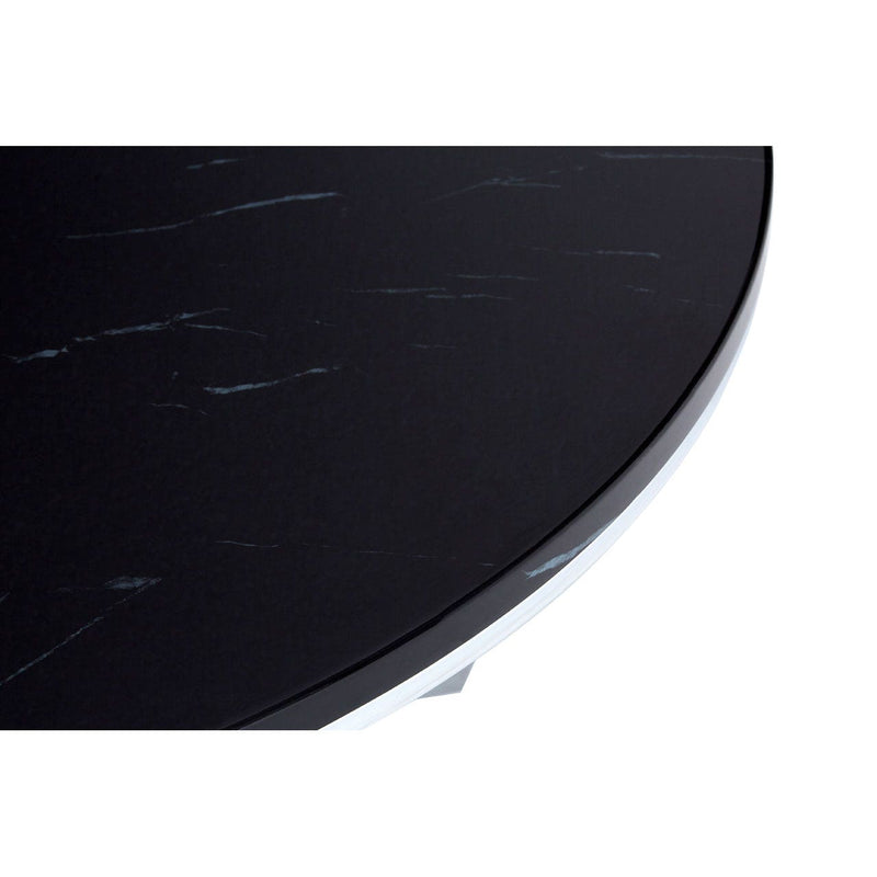 Round Black Marble Effect Coffee Table
