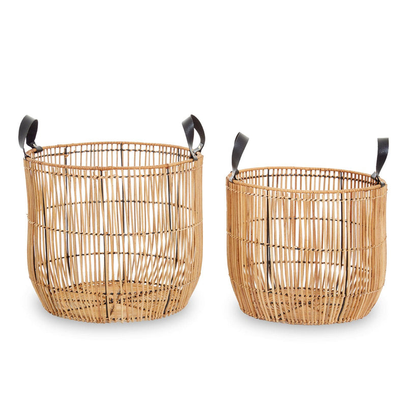 Set of 2 Rattan Baskets
