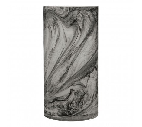 Tall Marble Effect Glass Vase