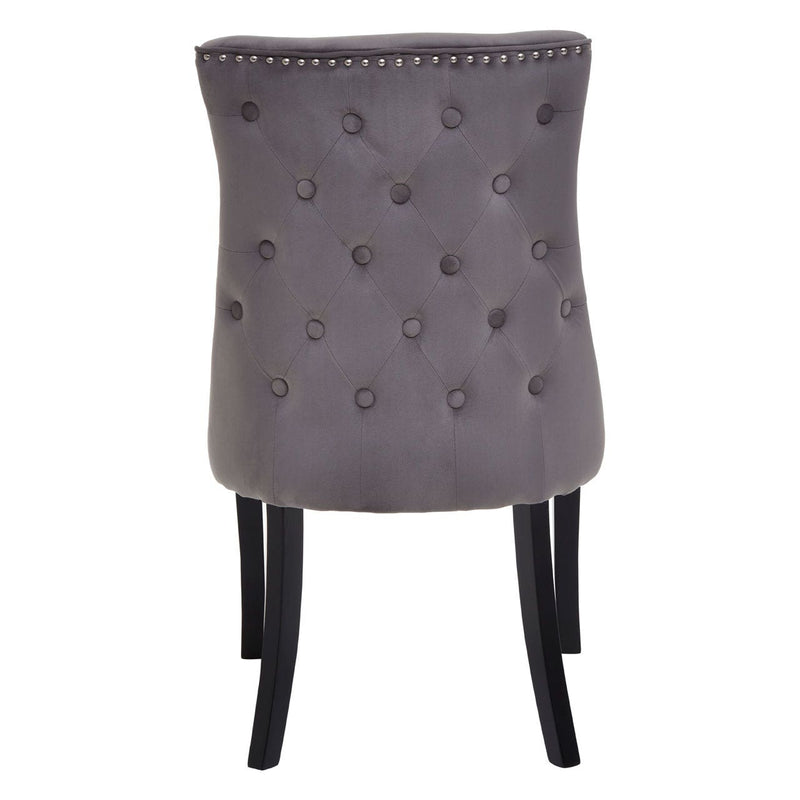 Dark Grey Velvet Townhouse Dining Chair