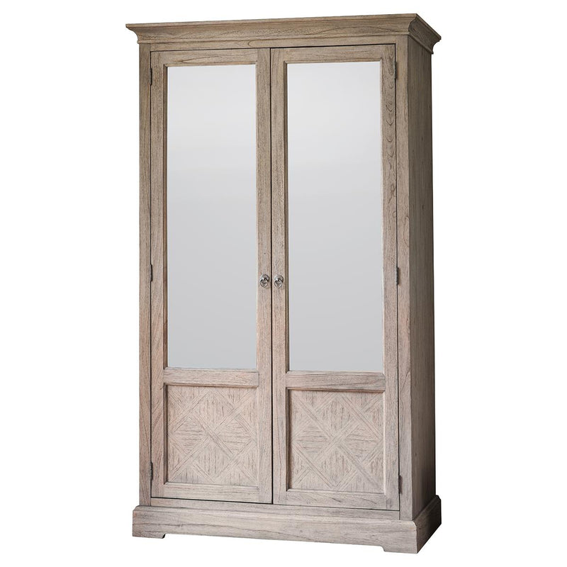 Bryndle 2 Mirror Door Wood Wardrobe Cabinet