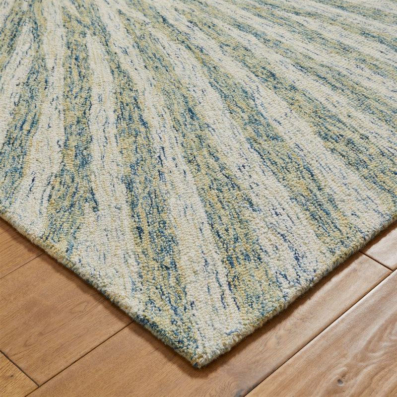 Elements Abstract Vortex Wool Rug in Green