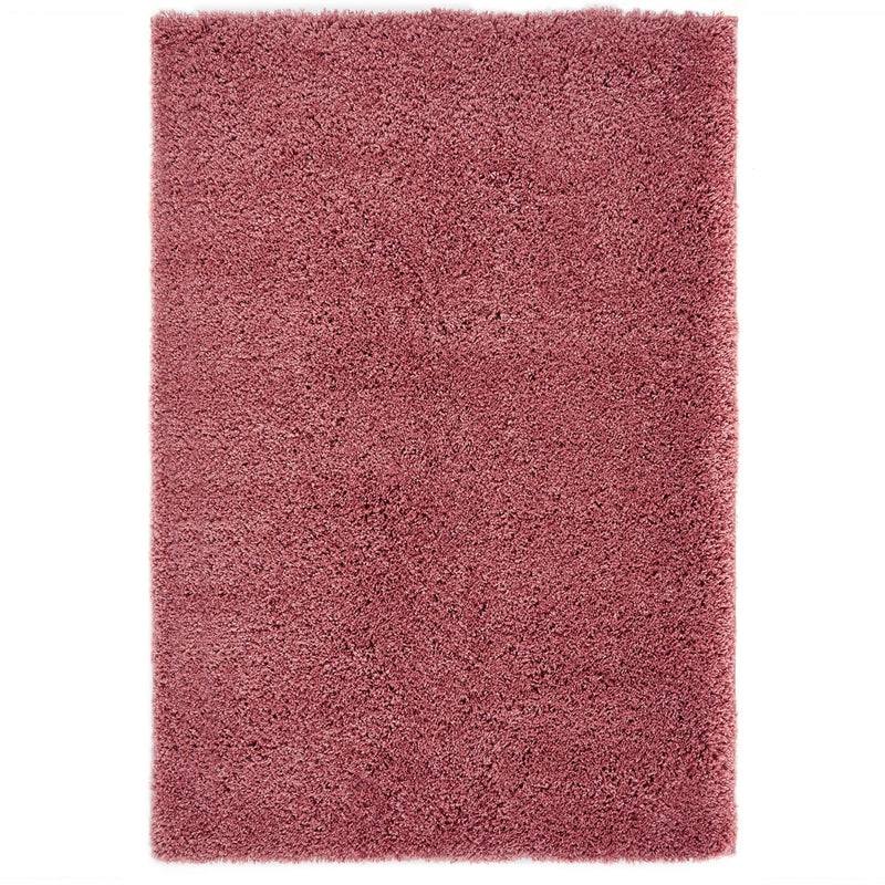 Isla Shaggy Plain Modern Rugs in Pink
