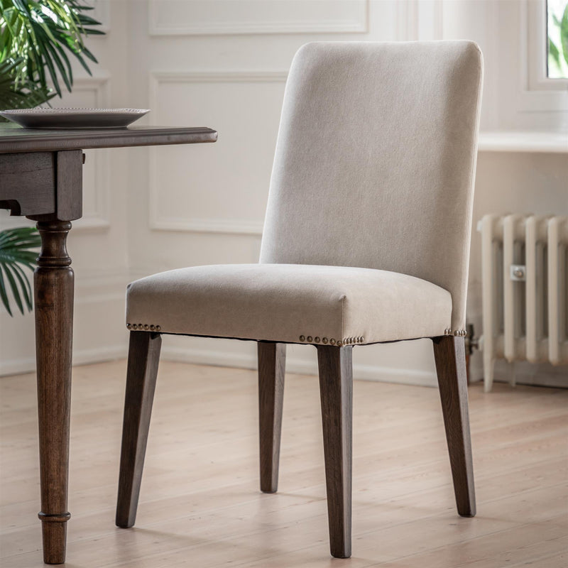 Virginia Linen Dining Chair with in linen Timber Legs in Sets of 2