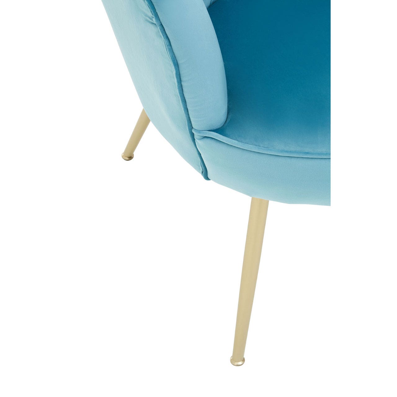 Aqua Velvet Scalloped Chair Shabby.co.uk