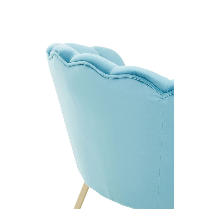 Aqua Velvet Scalloped Chair