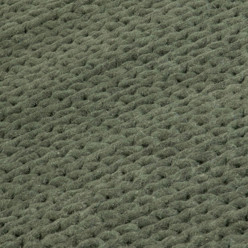 Anise Chunky Knit Wool Runner Rugs in Green