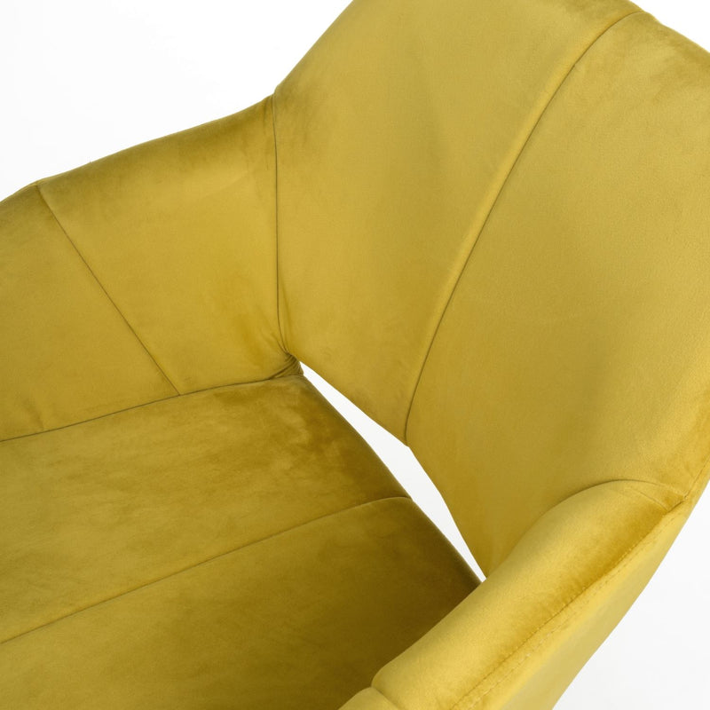 Nora Brushed Velvet Lime Gold Dining Chair set of 2