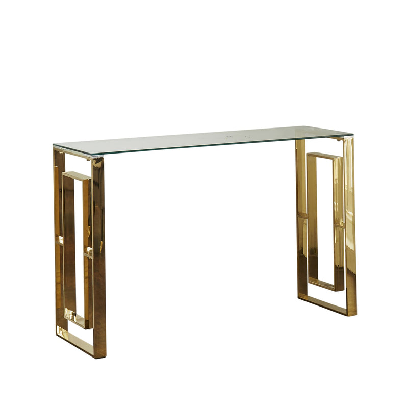 Halina Gold Plated Glass Console Table