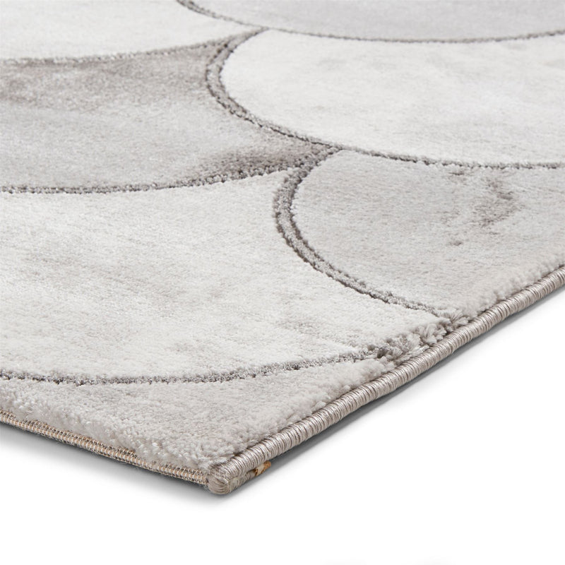 Craft 23361 Scalloped Marble Effect Rugs in Grey Silver