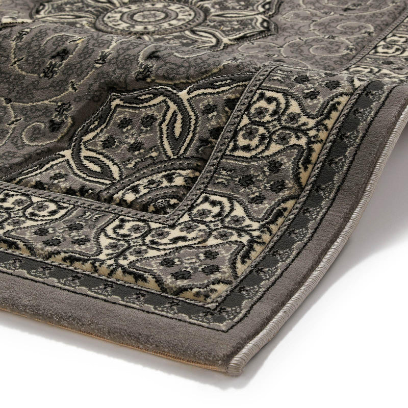 Elegant Soft Cut Pile Superb Quality Carpets Heritage 4400 Traditional Rugs Grey