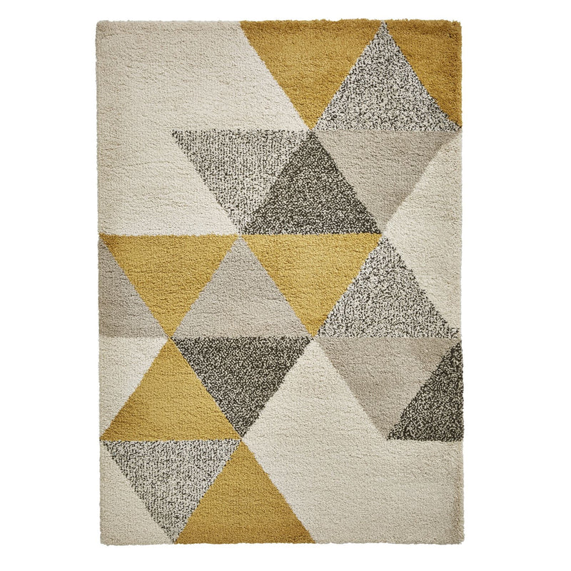 Royal Nomadic 5741 Geometric Rugs in Beige and Ochre Yellow