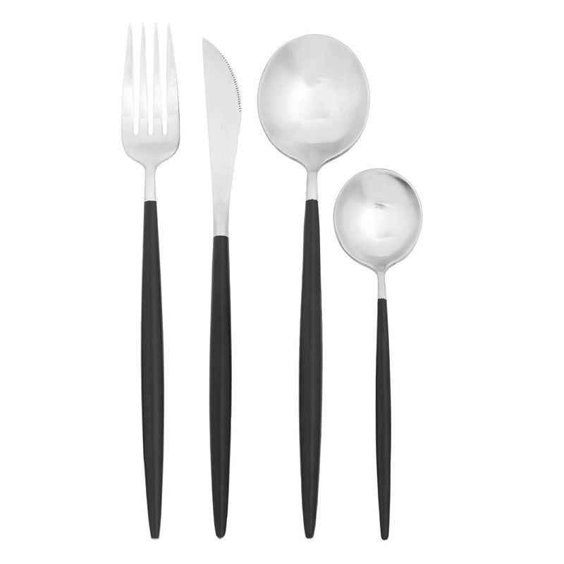 Black and Silver Cutlery Set