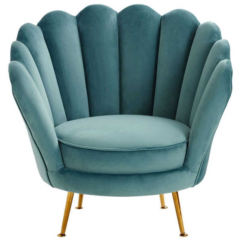 Blue Velvet Scalloped Chair