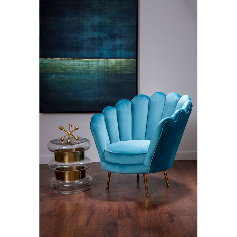 Blue Velvet Scalloped Chair