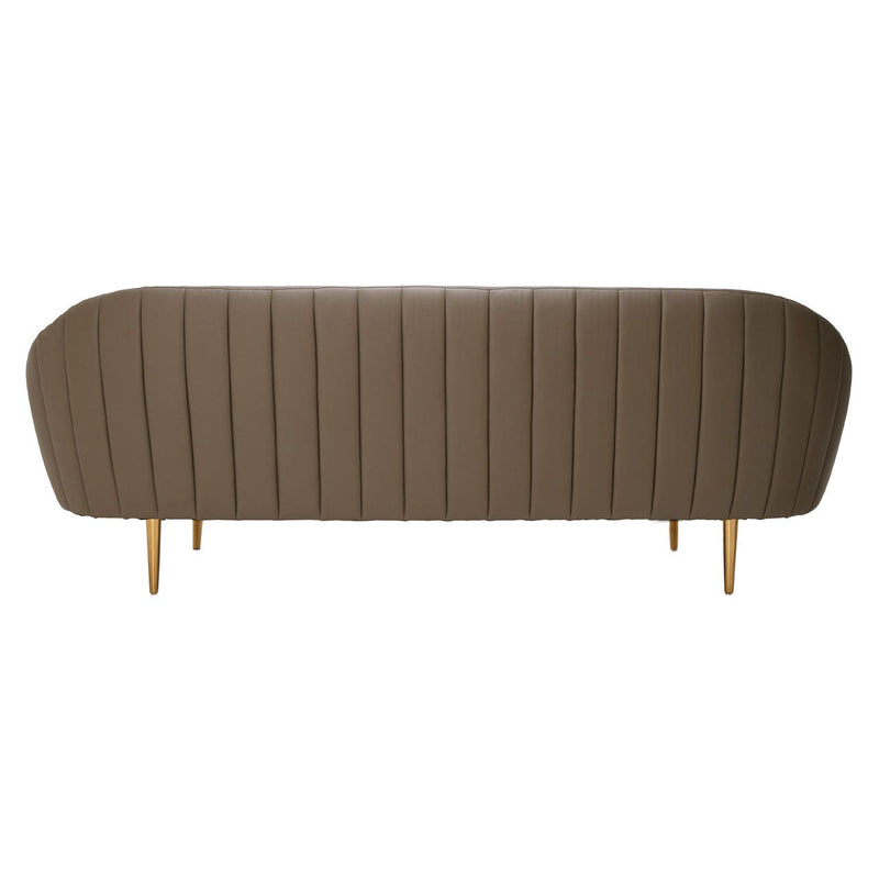 Brown Retro Curved Sofa