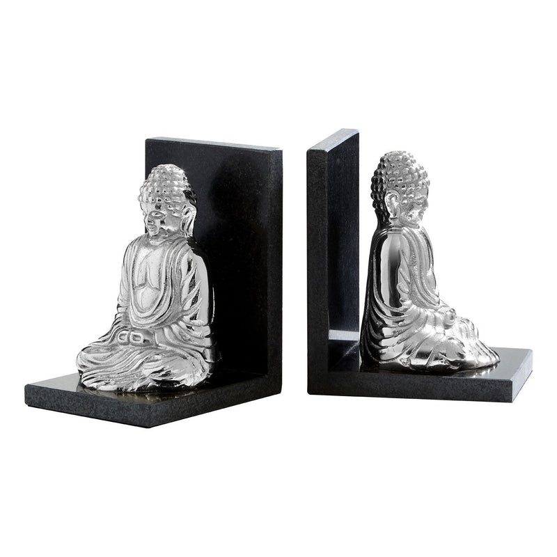 Silver Buddha Bookends