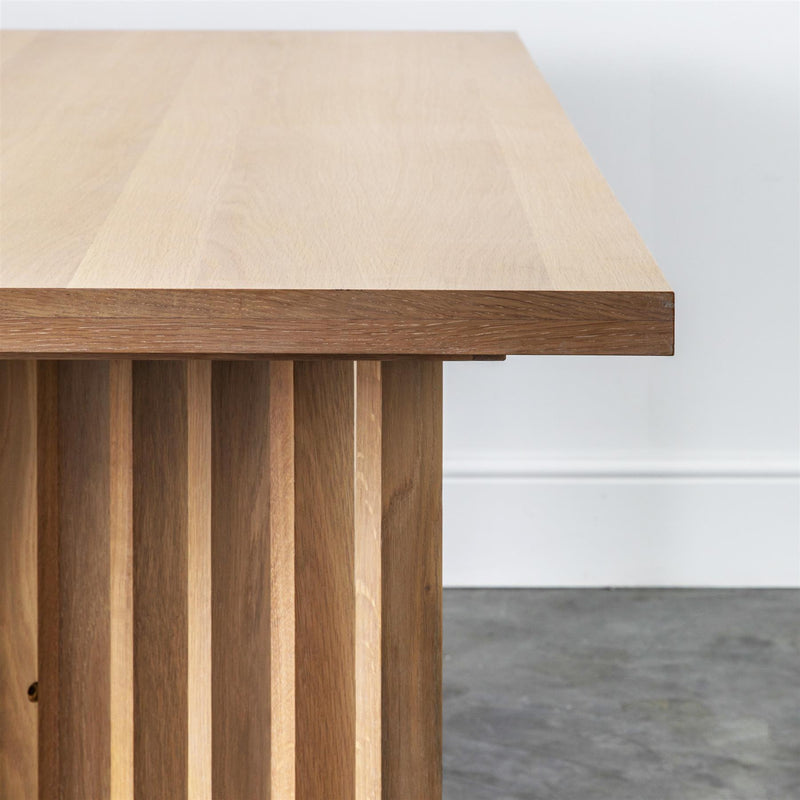 Sorensen Solid Oak Square Dining Table with Slatted Legs