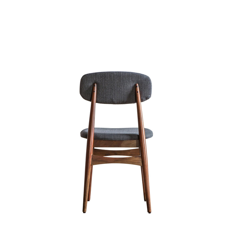 Bermuda Grey Dining Chairs with Dark Wood Legs set of 2