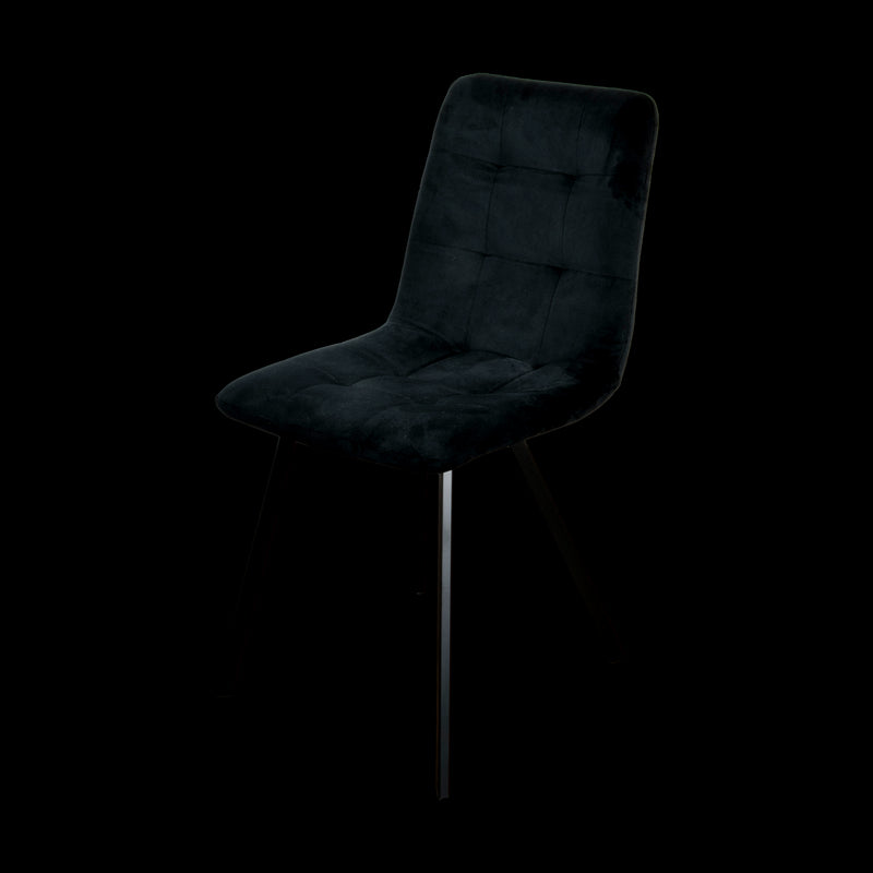 Jemma Squared Black Velvet Dining Chairs set of 2