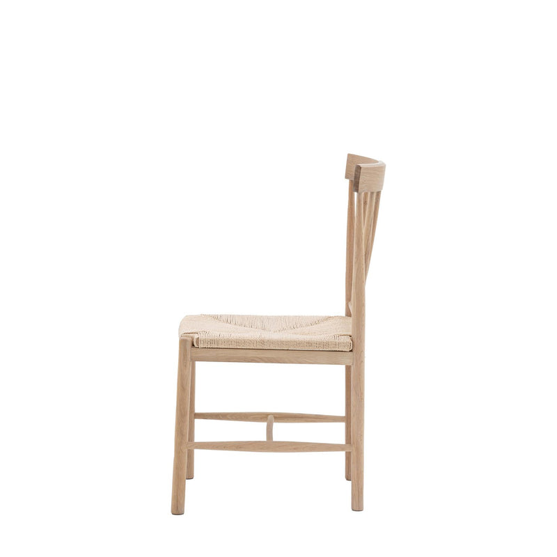 Winslet Natural Wood Dining Chairs with Beech Rope Seat set of 2