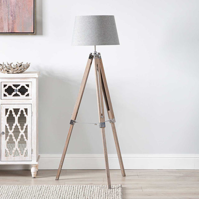 Midland Floor Lamp With Grey Shade