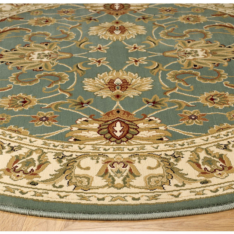 Kendra Traditional Round Circle Rug 45 L in Green