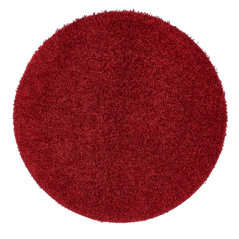 Buddy Washable Round Circle Rugs in Red