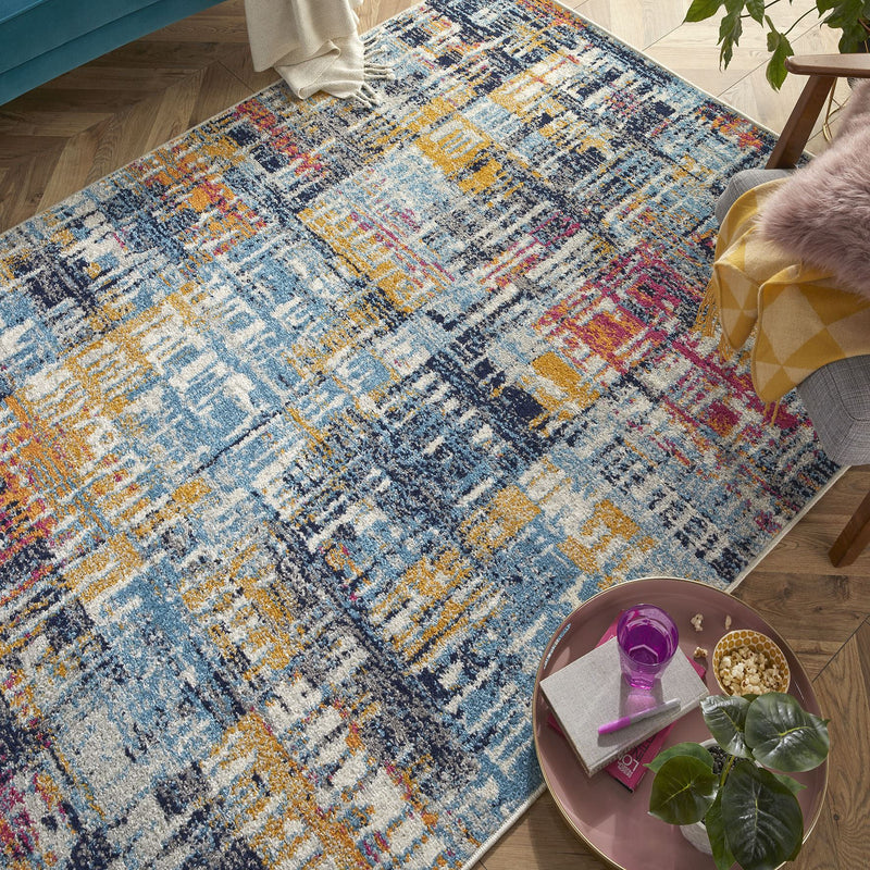 Gilbert 4152 Q Distressed Abstract Rugs in Multi