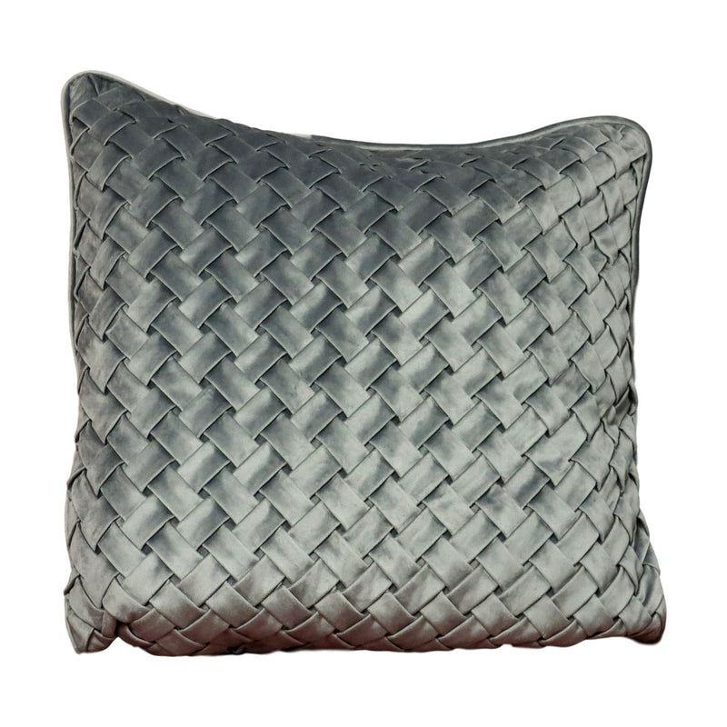 Veronica Woven Grey Velvet Cushion