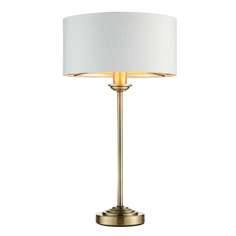 Halliday Antique Brass Table Lamp with White Shade