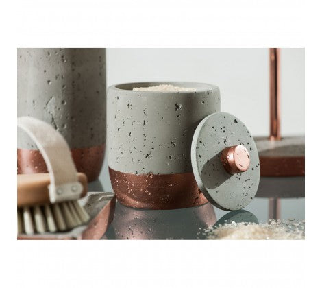 Concrete Copper Cotton Jar