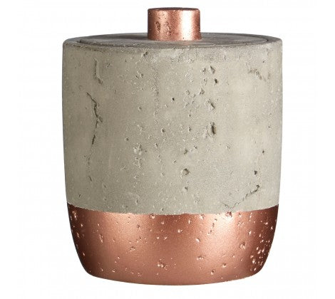 Concrete Copper Cotton Jar