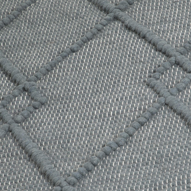 Saffron Boho Wool Runner Rugs in Grey