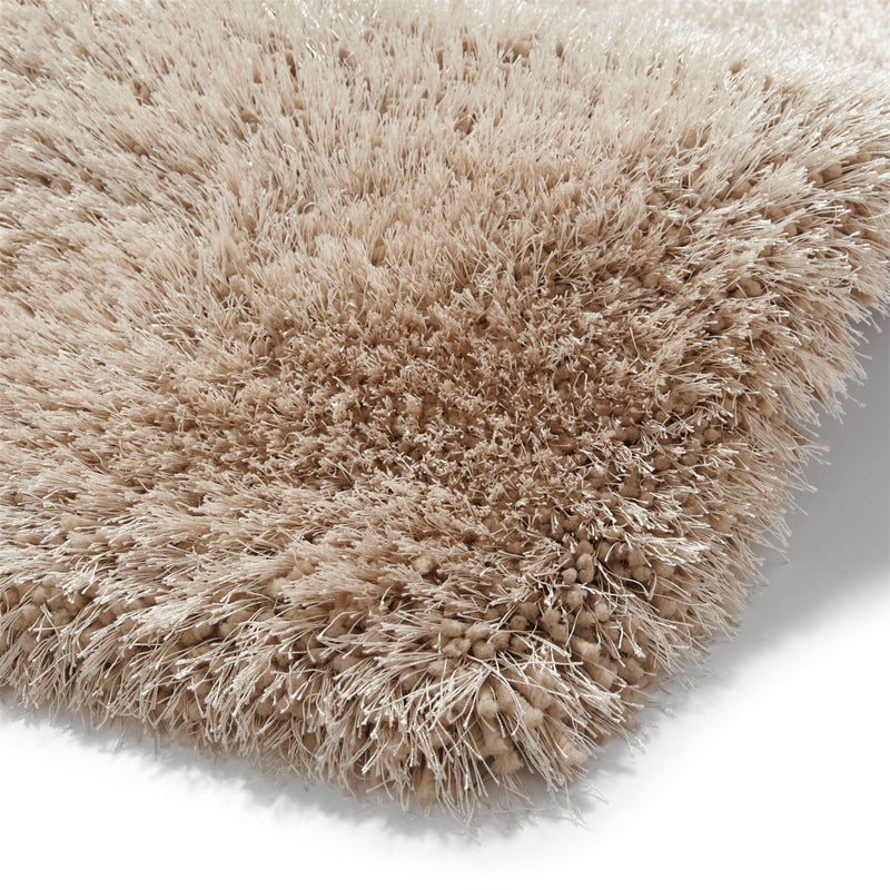 Montana Shaggy Round Circle Rugs in Beige